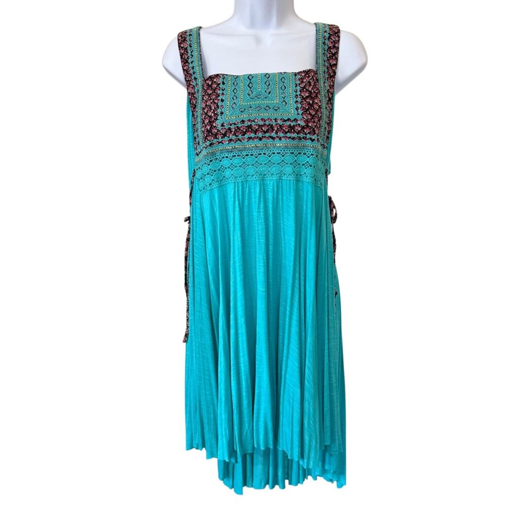Rue21 Y2K Babydoll Boho Coastal Cowgirl Whimsy High Low Dress Sz L Ties NWT